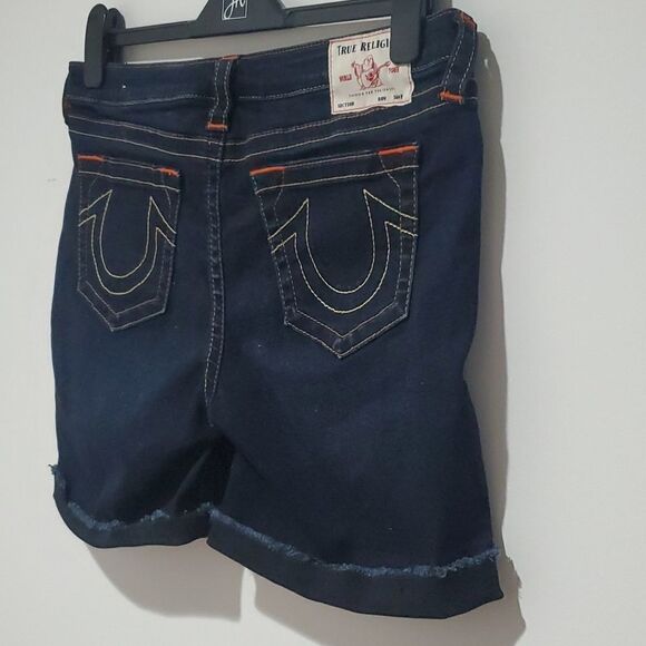 TRUE Religion dark wash 31x7 Jayde mid rise classic jean shorts - Picture 4 of 8
